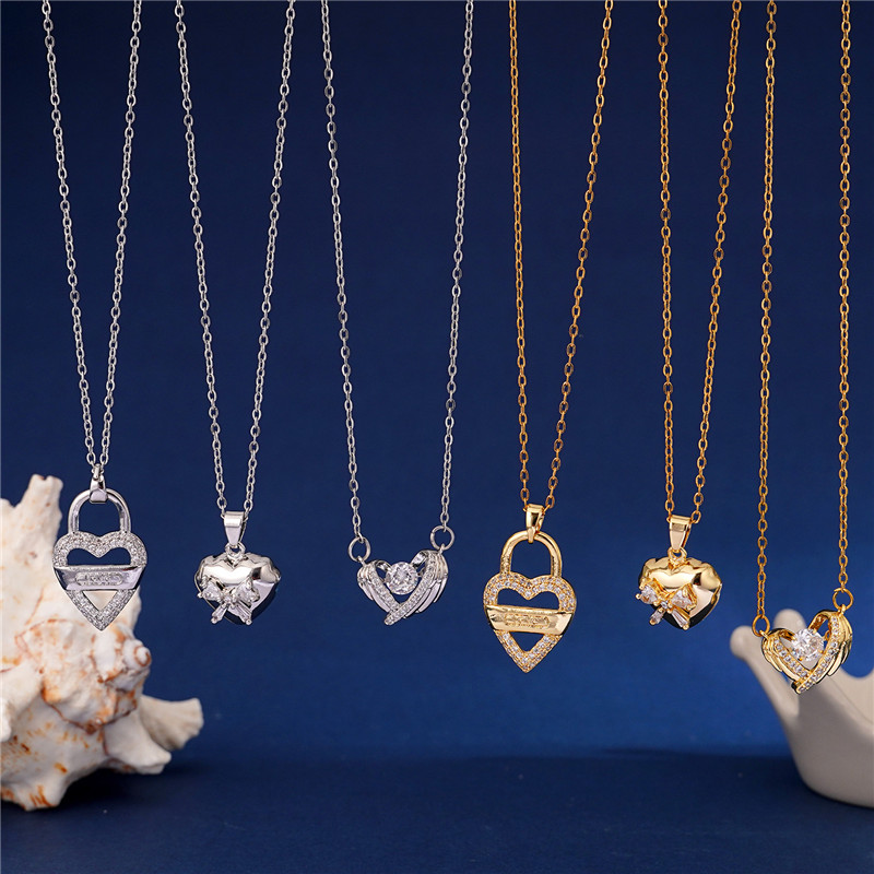 Легкий роскошный медальон с кр – обзор и цена Heart Locket Necklace Photo