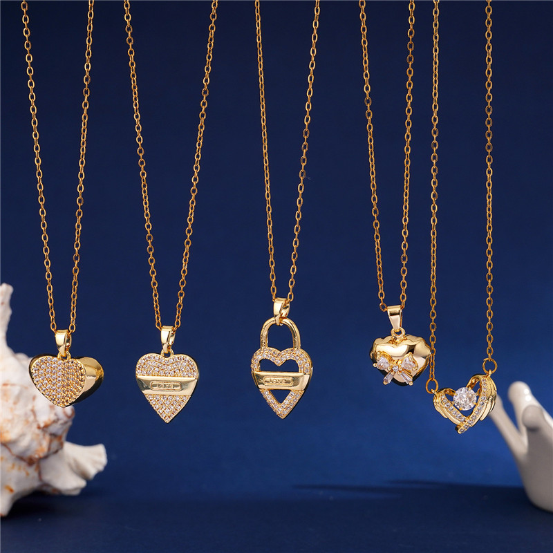 Легкий роскошный медальон с кр – обзор и цена Heart Locket Necklace Photo