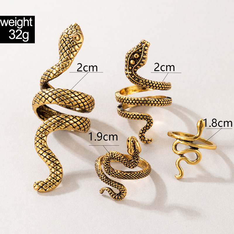 Мужское кольцо в виде змеи в с – обзор и цена Vintage Punk Knuckle Rings Set