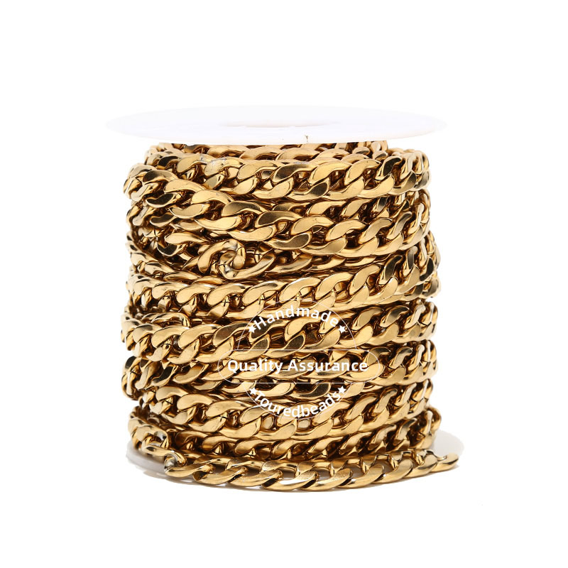 1 м Золото Тон 12 мм Ширина тя – обзор и цена Cuban Link Chain 12Mm
