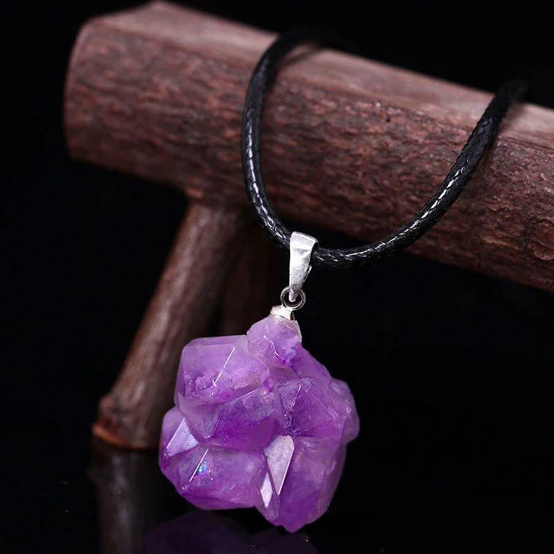 Ожерелье с натуральными аметис – обзор и цена Crystal Pendant Necklace Natural Stone