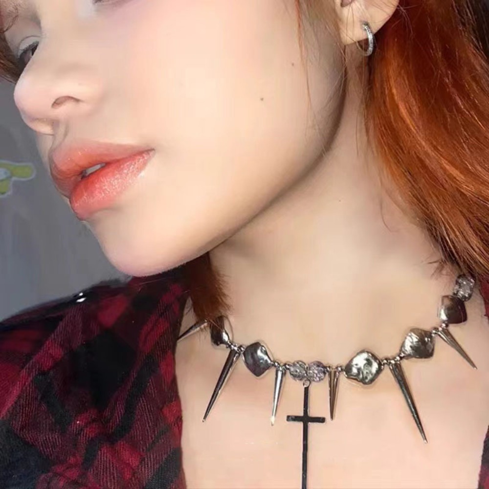Ожерелье-чокер Y2K с шипами, к – обзор и цена Goth Punk Spike Choker