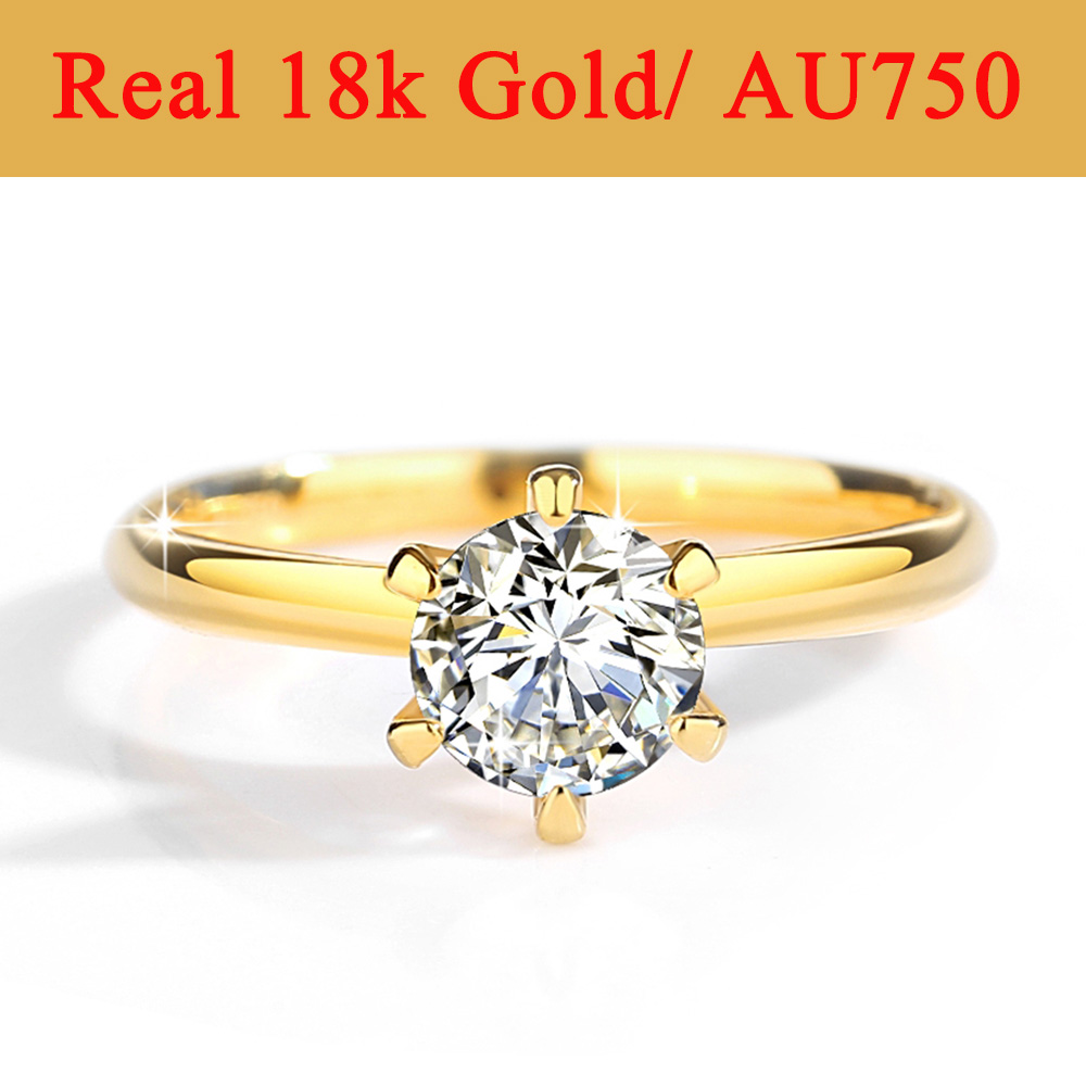 Кольца из настоящего золота 18 – обзор и цена Moissanite Engagement Ring 1 Carat